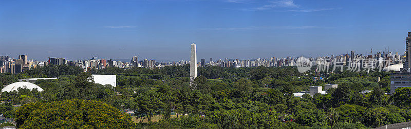 Ibirapuera公园全景，São Paulo建筑的天际线